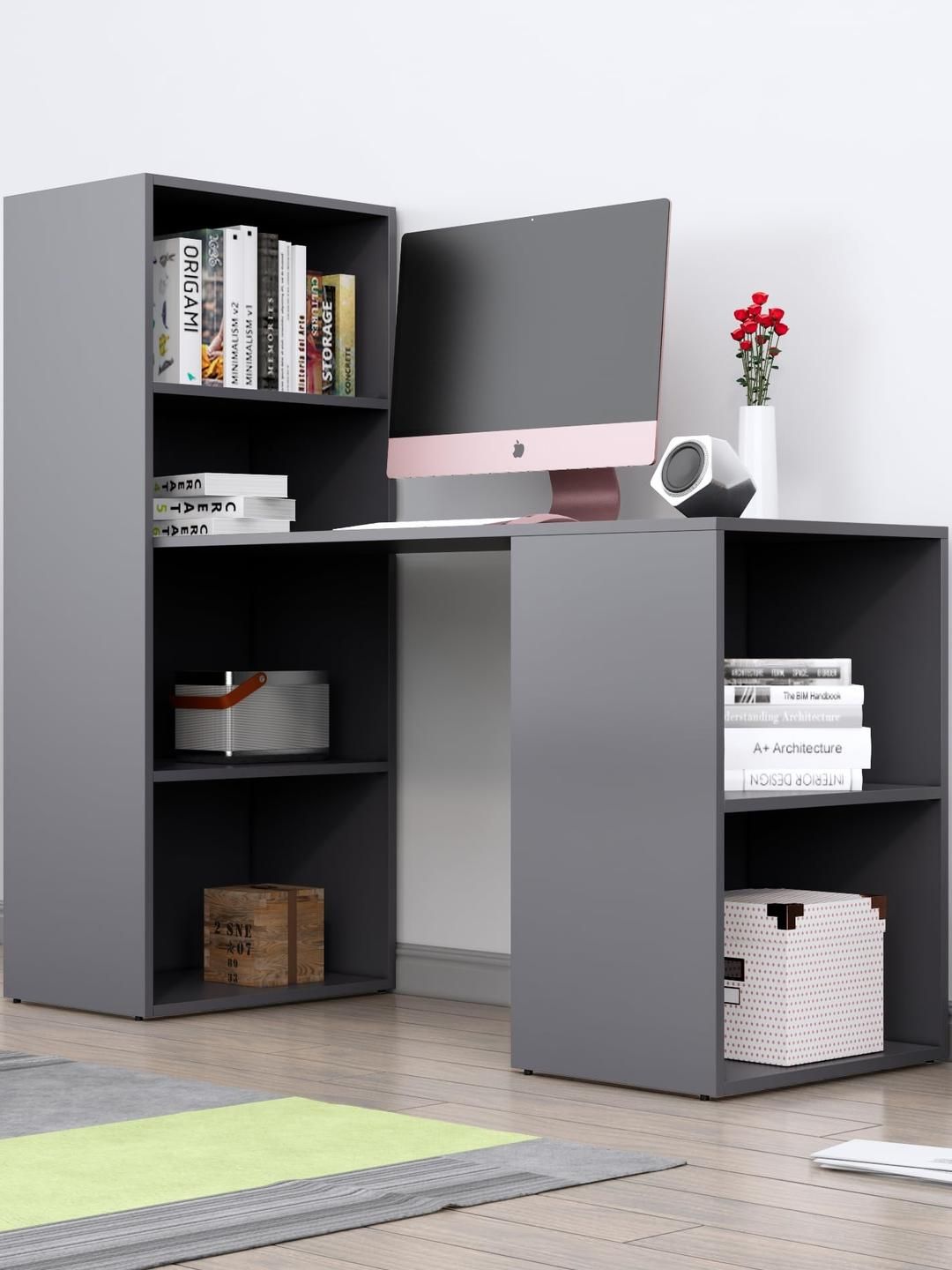 HEXA RED Grey Engineered Wood Study Table-picture-19