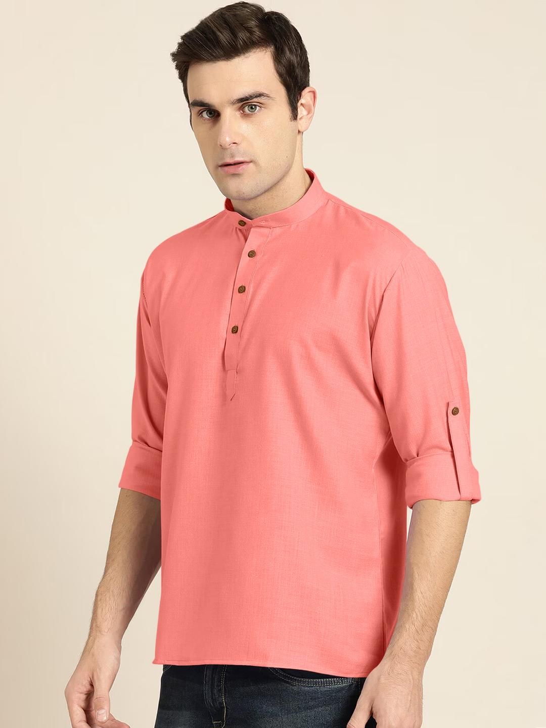Fifth U Men Peach Kurta-picture-14