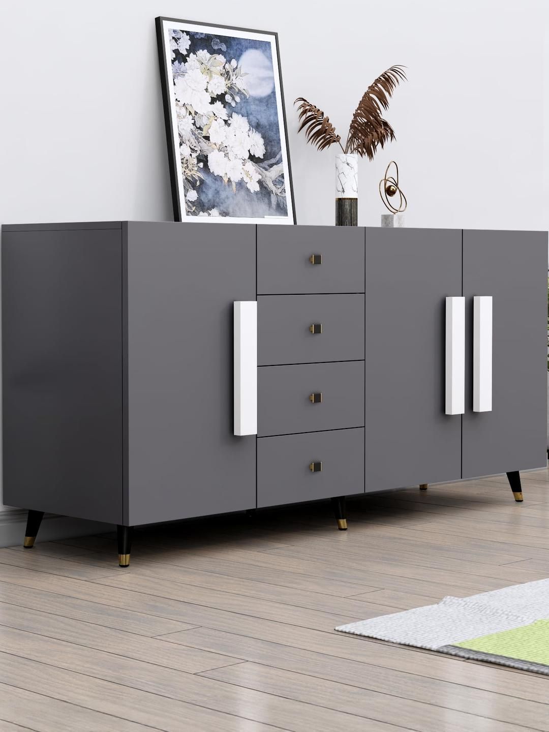 HEXA RED Grey Multipurpose Storage Cabinet