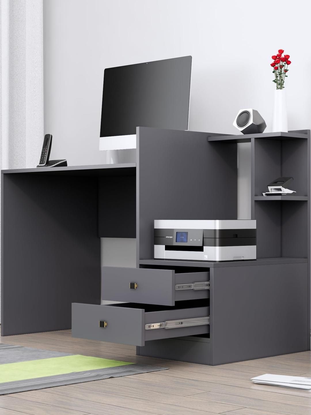 HEXA RED Grey Engineered Wood Study Table-picture-20