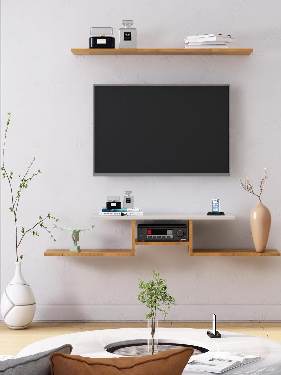 HEXA RED Wall Mounted TV Unit Cabinet with Storage