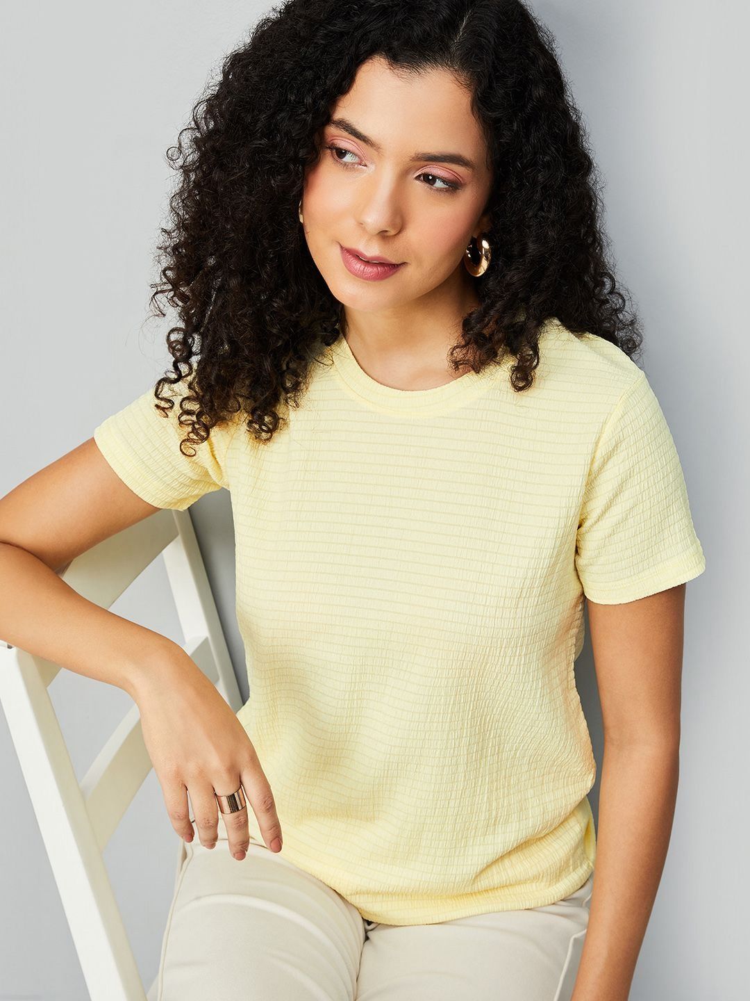 max Women Self Design Round Neck T-shirt-picture-28