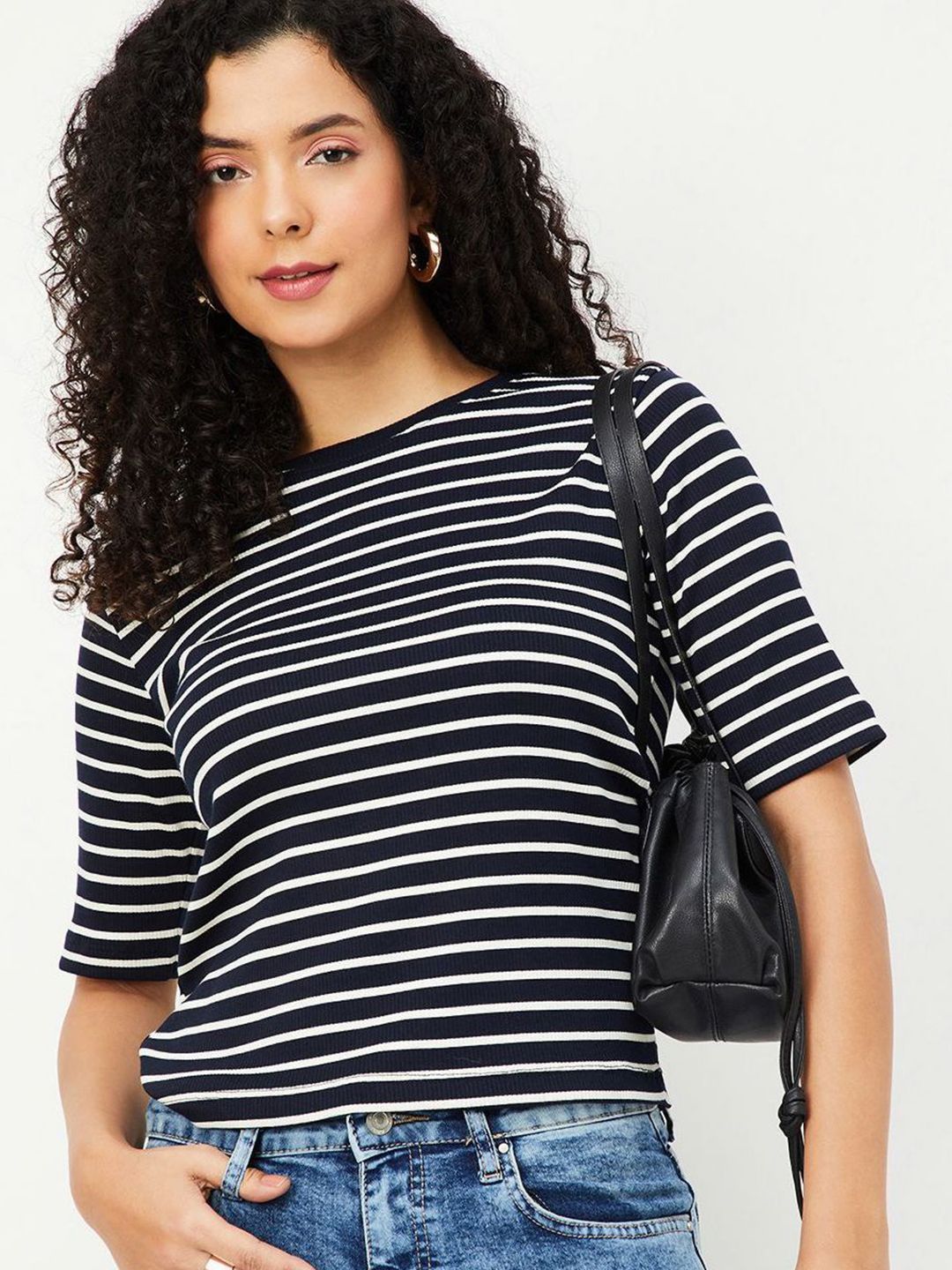 max Women Striped Round Neck T-shirt-picture-17