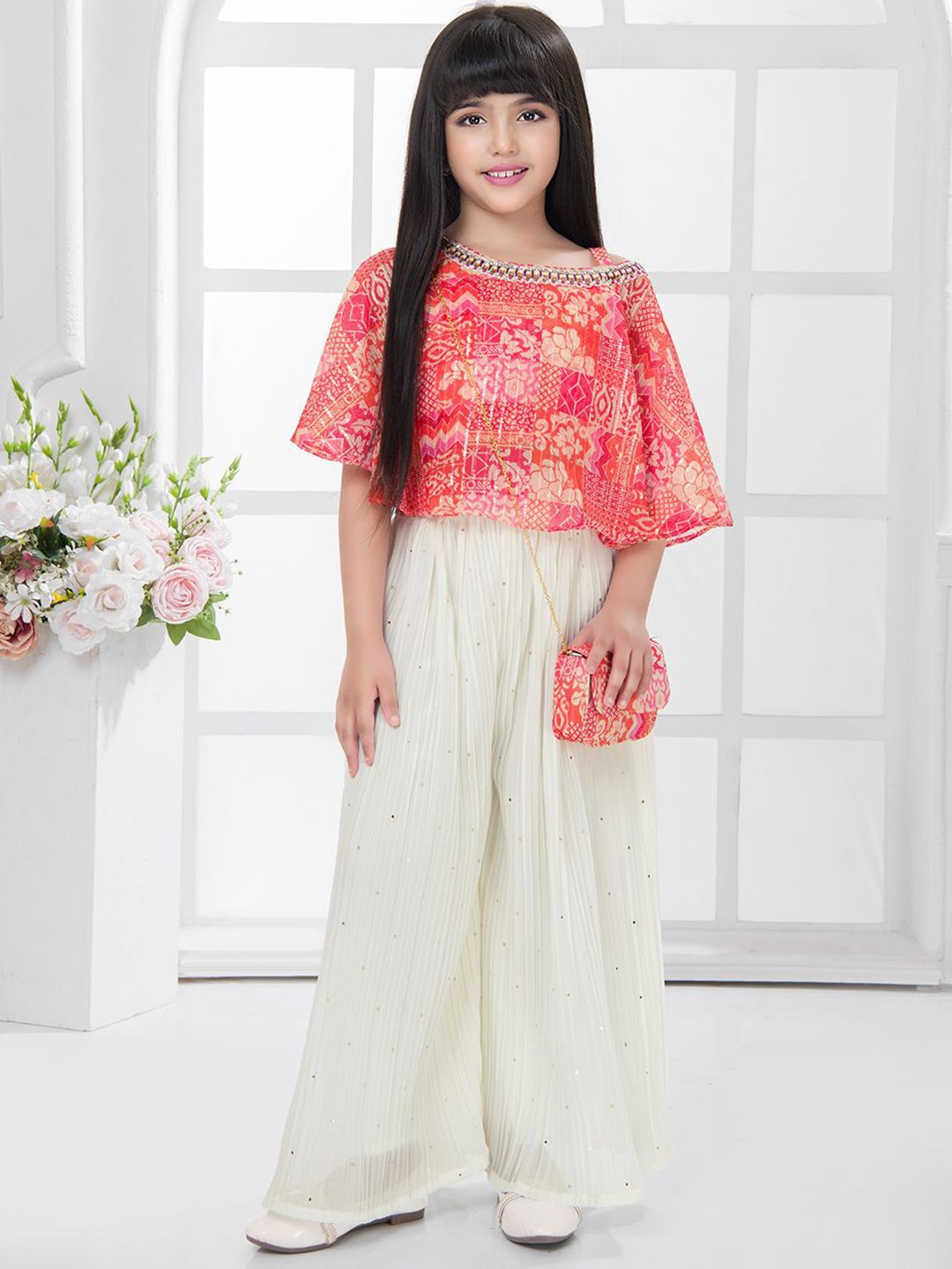 Tiny Kingdom Girls Printed Top with Palazzos-picture-18