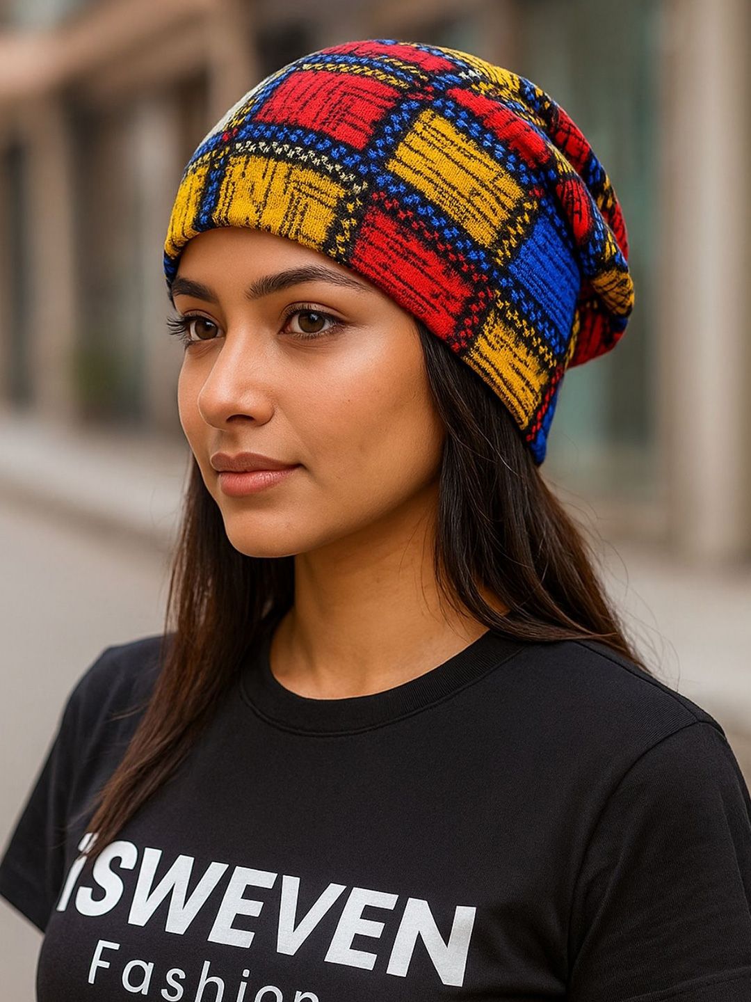 iSWEVEN Unisex Printed Beanie-image-33