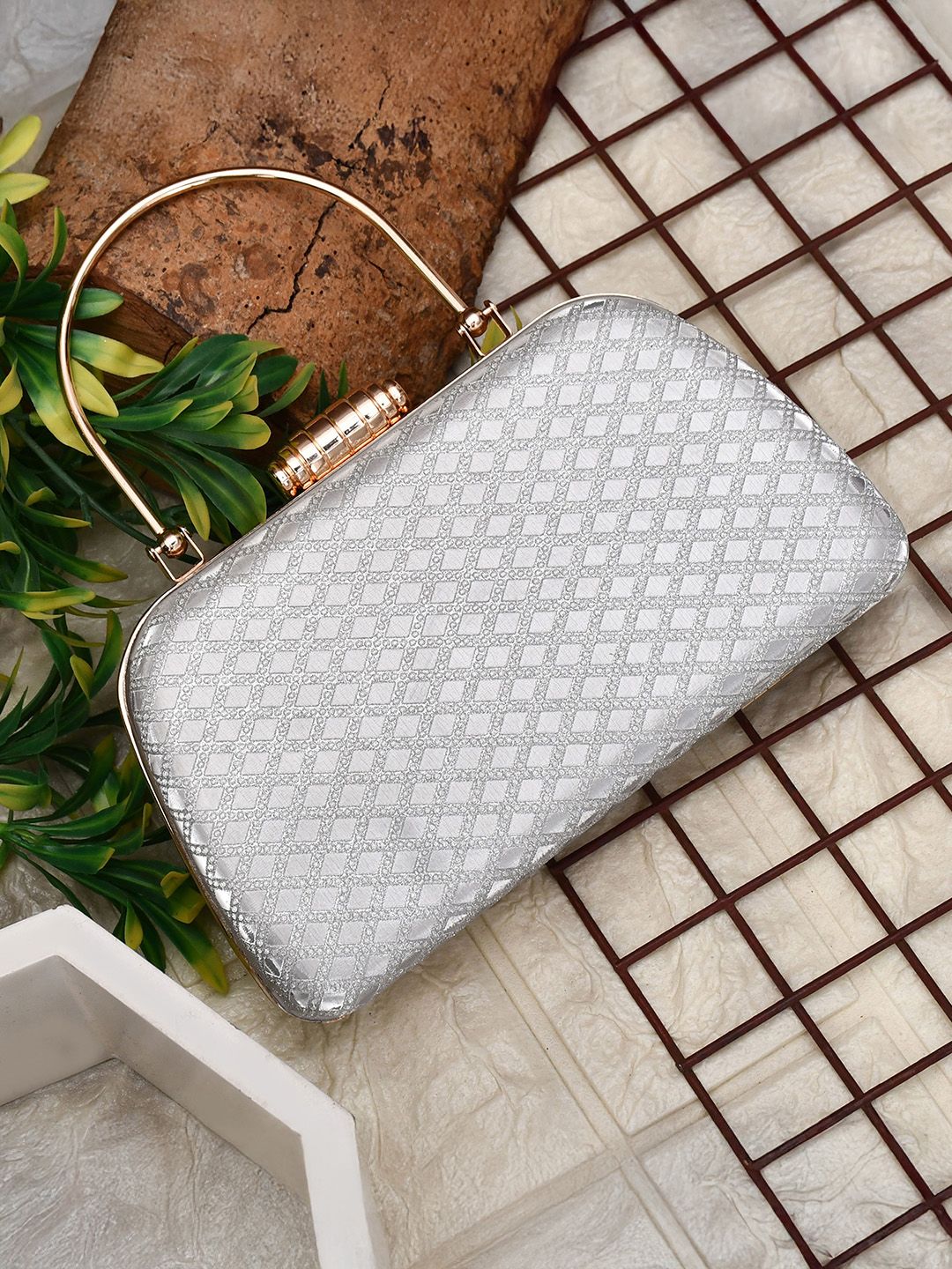 FOR THE BEAUTIFUL YOU Glossy Embellished Box Clutch-picture-30
