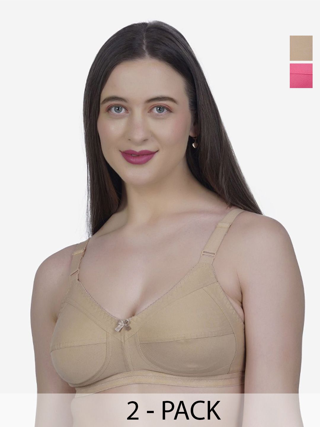 SHYAM SONS FLAIR Pack of 2 Full Coverage Non Padded Non-Wired Cotton Minimizer Bra