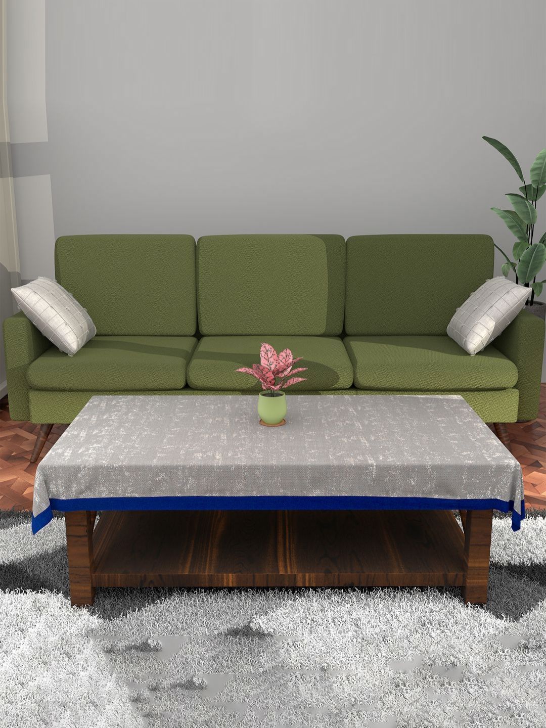 RUBOXA Grey Cotton 4-Seater Table Cover-picture-22