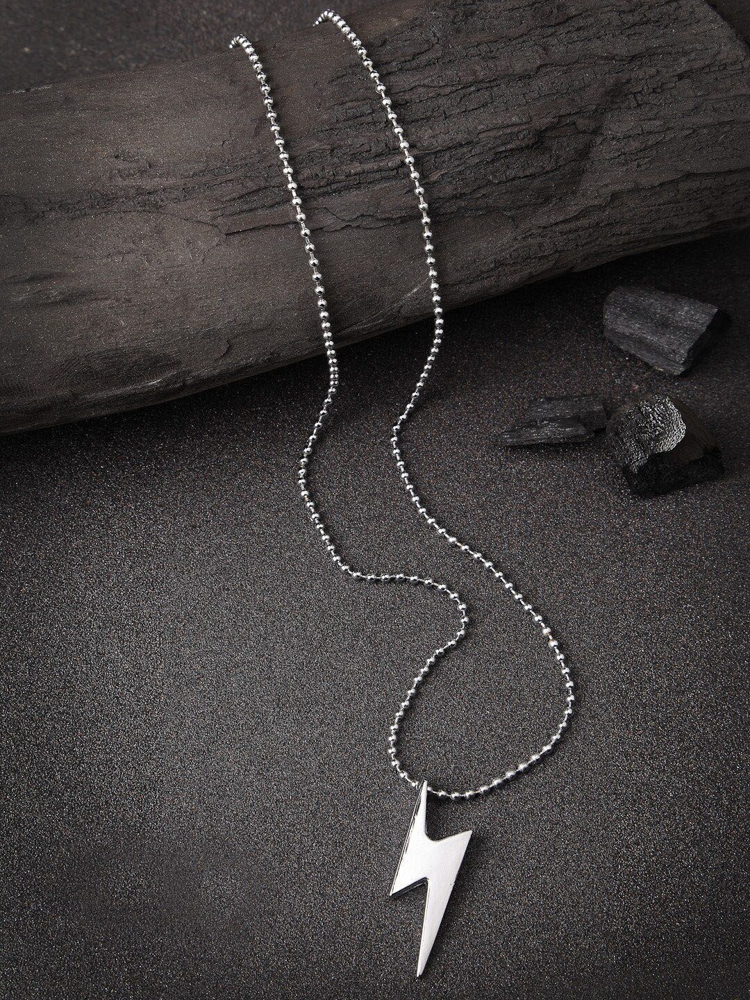 The Roadster Lifestyle Co Men Silver-Plated Flash Pendant With Chain-picture-13