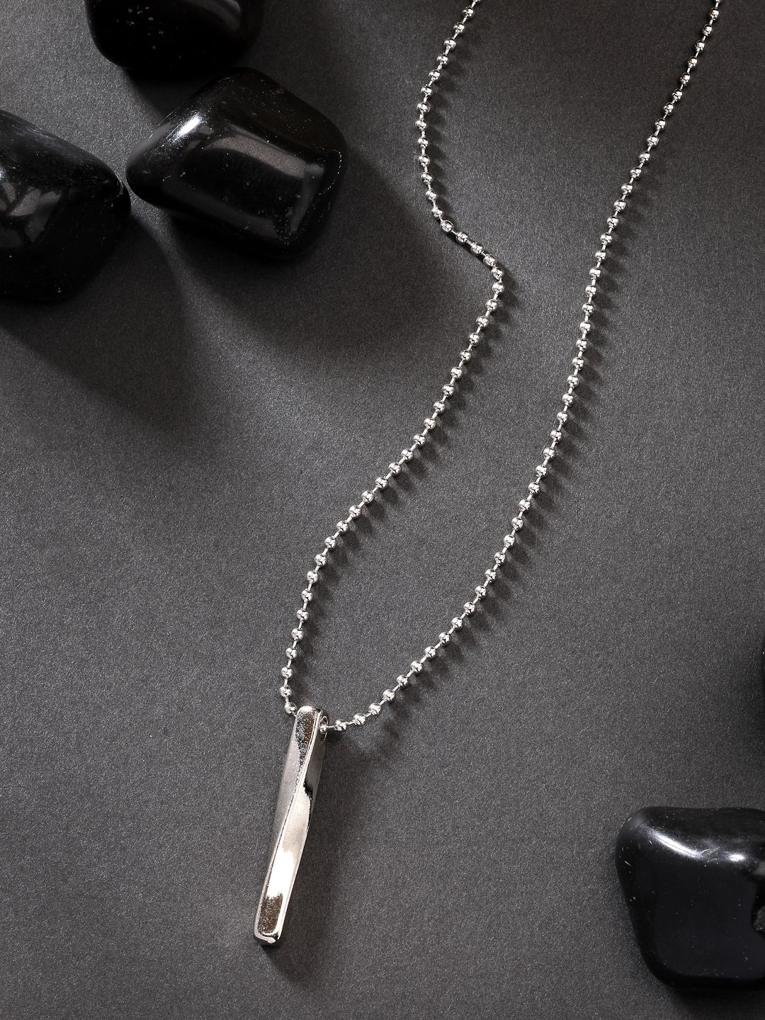 The Roadster Lifestyle Co. Men Stainless Steel Silver-Plated Pendant With Chain-picture-58