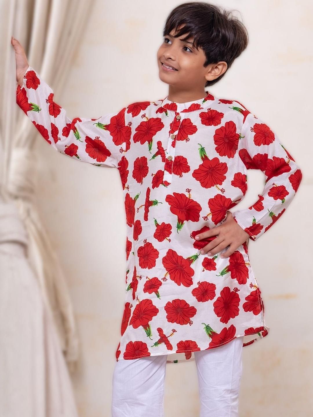 Tura Turi Boys Printed Art Silk Kurta Sets-picture-19