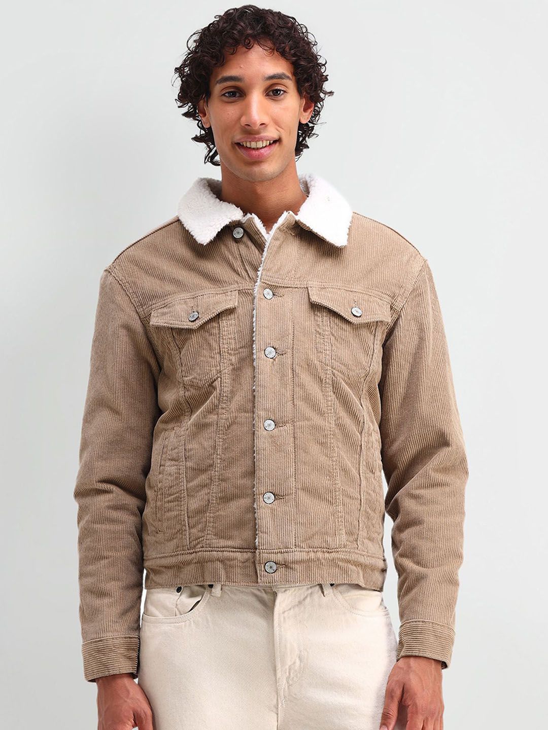 U.S. Polo Assn. Denim Co. Men Slim Fit Corduroy Sherpa Jacket-picture-15