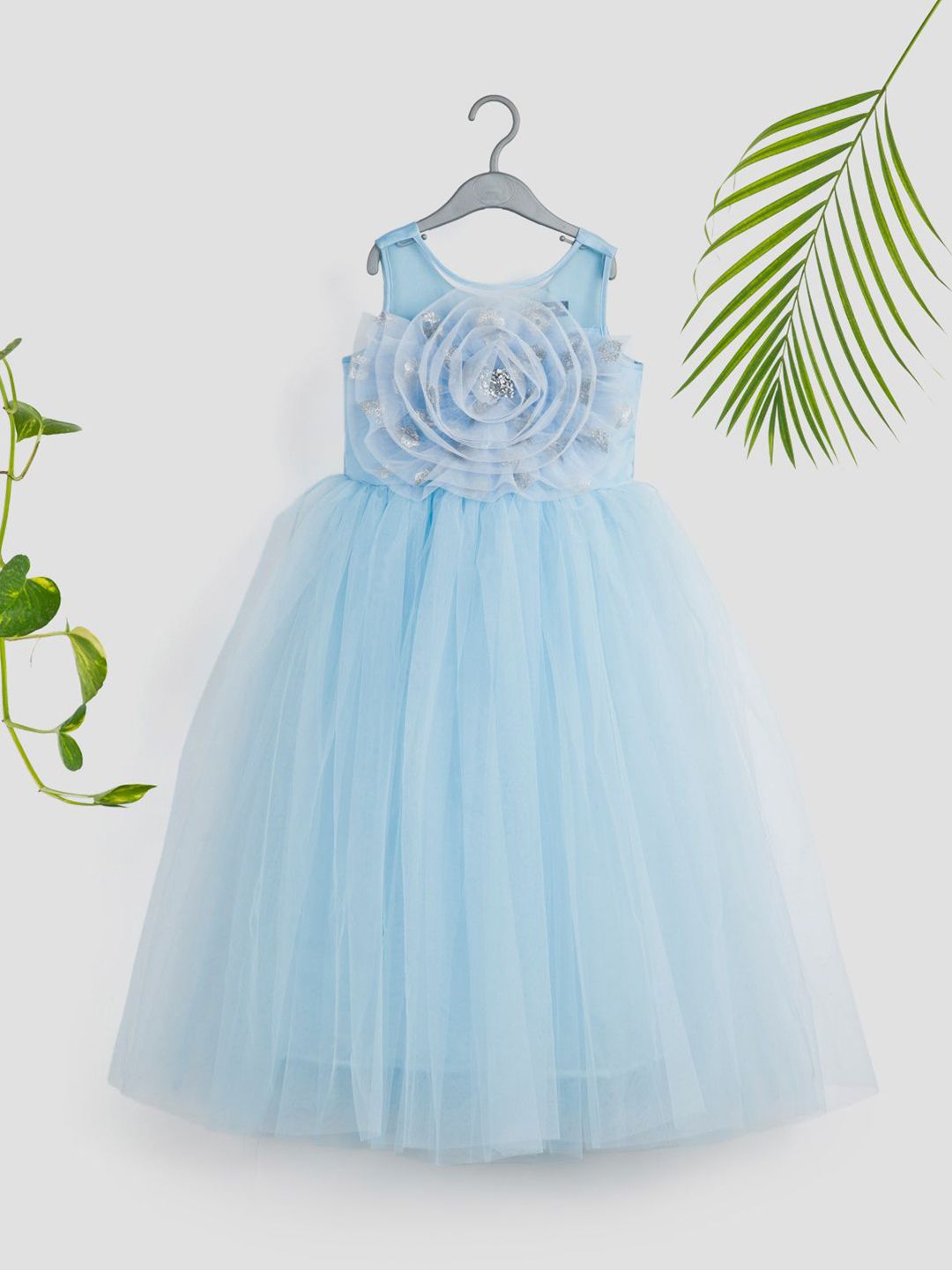 Toy Balloon kids Girls Embellished Corsage Net Fit & Flare Maxi Dress-picture-16