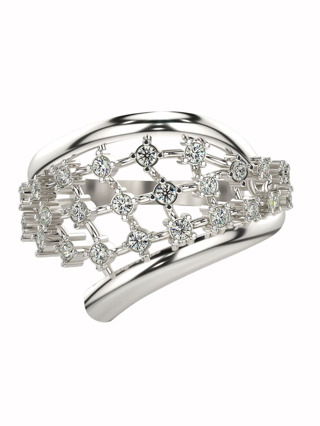 VALANOVA Sterling Silver White Gold Plated 0.10 Ct Lab Grown Diamond Ring-picture-23