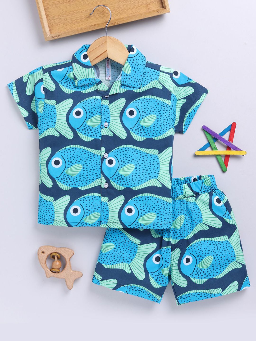 Toonyport Boys Printed Cotton Shirt With Shorts-picture-44