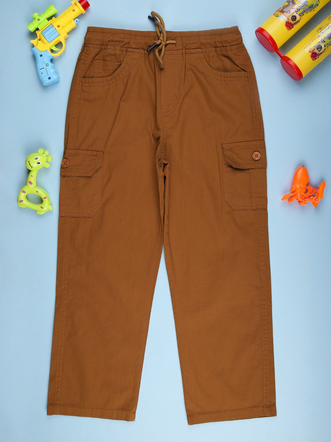 V-Mart Boys Mid-Rise Cotton Regular Fit Cargos Trousers-picture-25