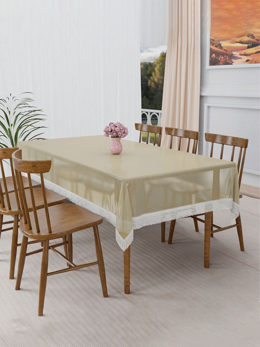 RUBOXA Brown Plastic 6-Seater Table Cover-picture-20