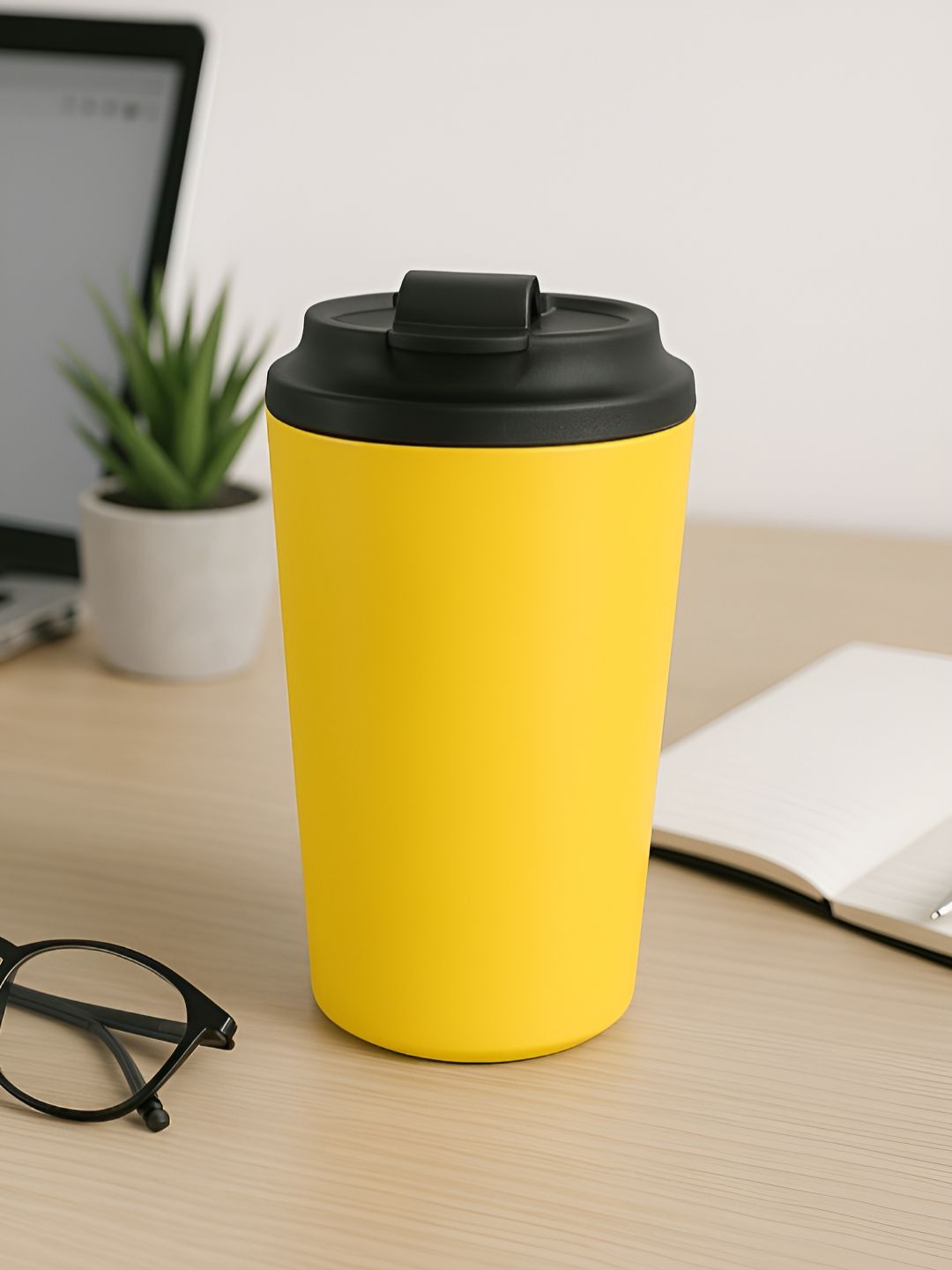 Myntra Elegant Homes Yellow & Black Single Stainless Steel Solid Double Wall Vacuum Water Bottle-picture-31