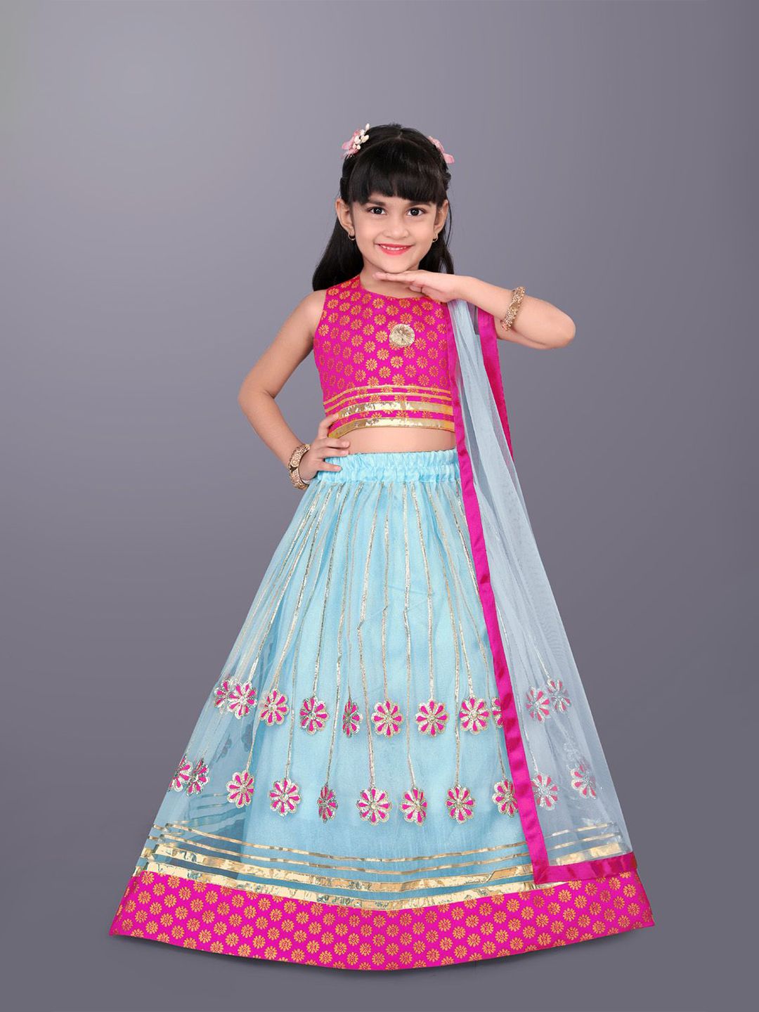 satyamfab Girls Patchwork Ready to Wear Lehenga & Blouse With Dupatta-image-29