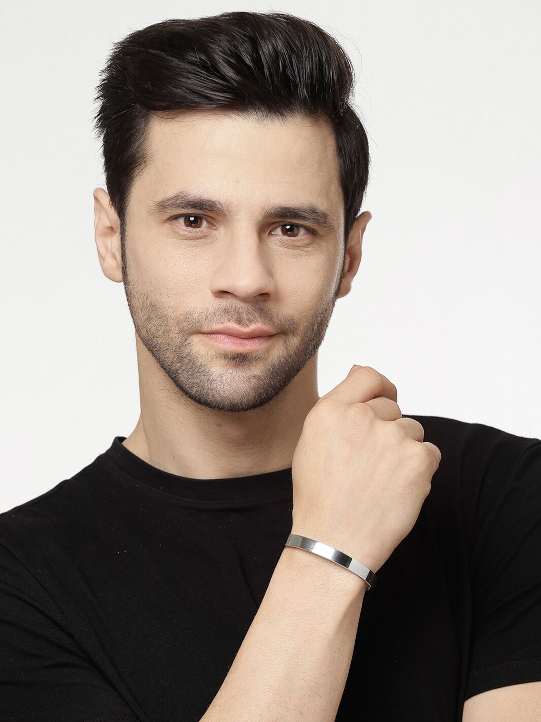 The Roadster Lifestyle Co Men Silver-Plated Cuff Bracelet-picture-33