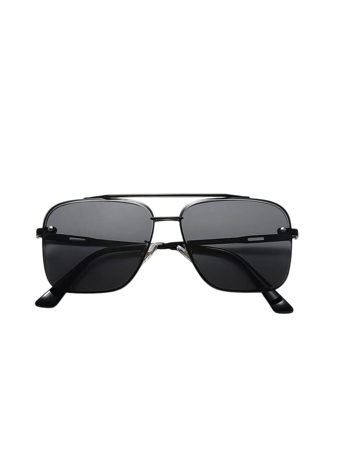 LEGEND EYEWEAR Unisex Black Lens & Black Aviator Sunglasses-image-19