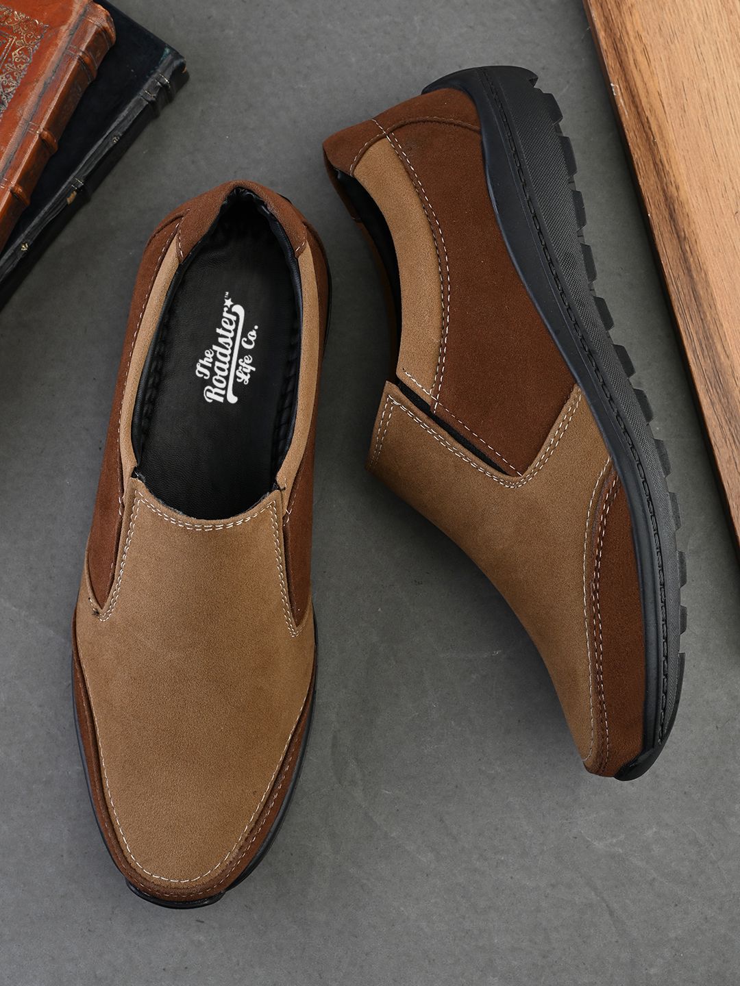 The Roadster Lifestyle Co. Men Antibacterial Suede Slip-On Sneakers-picture-37