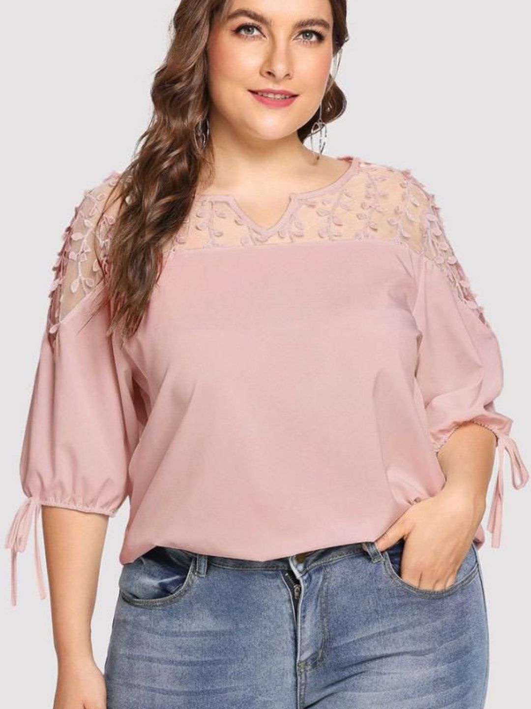 Sztori Women Plus Size Puff Sleeves Reguler Style Top-picture-25