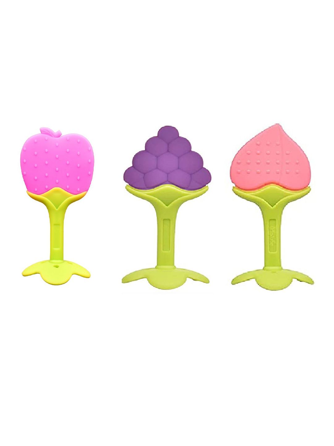 Kritiu Set Of 3 Textured Fruit Shaped Silicone Stand Teether-image-44