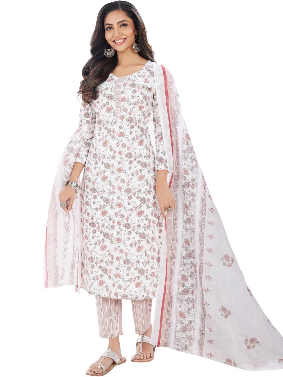 SAARAH White Pure Cotton Kurta Sets