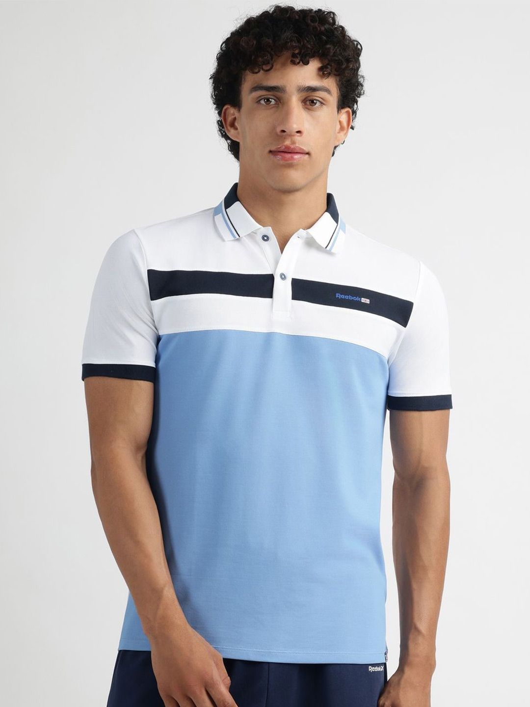 Reebok Men Colourblocked Polo Collar T-shirt-picture-27