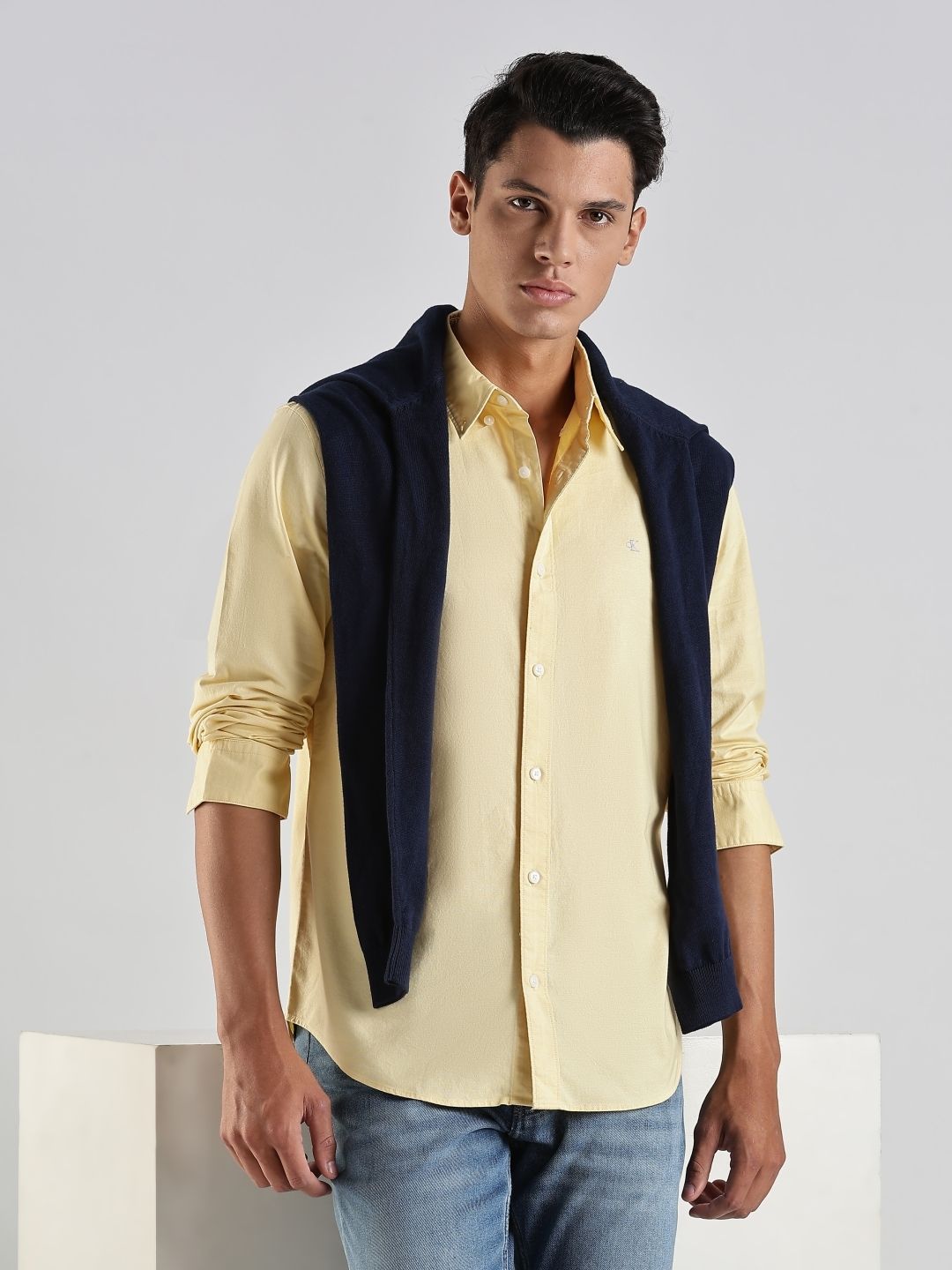 Calvin Klein Jeans Men Regular Fit Solid Button-Down Collar Casual Shirt-picture-16