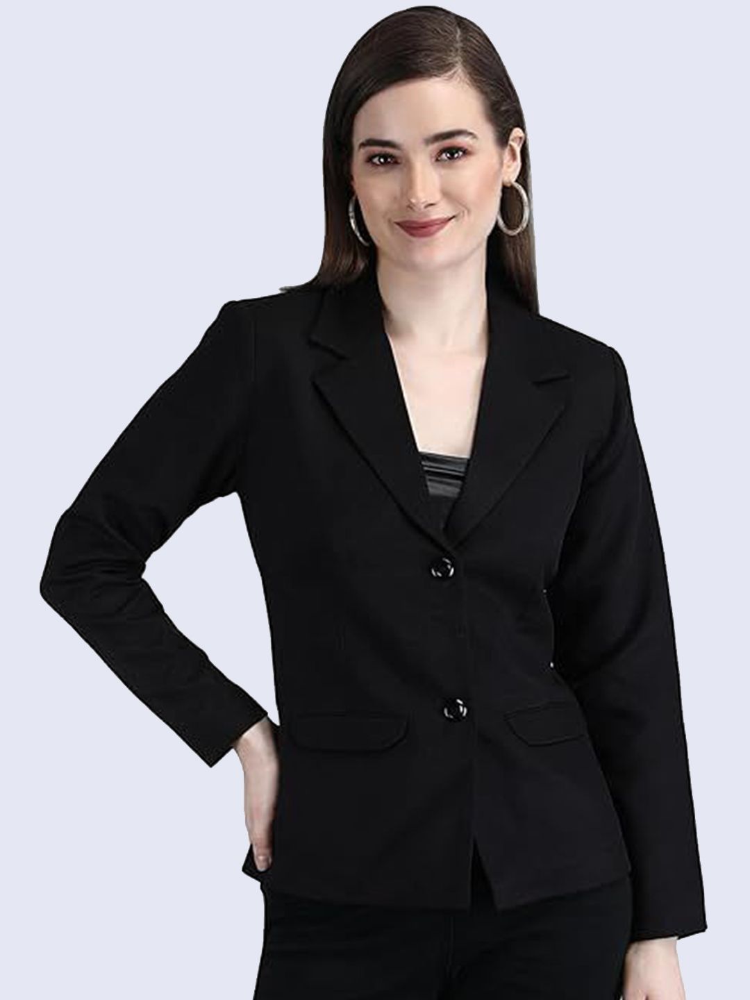 BlueWears Notched Lapel Single-Breasted Blazer