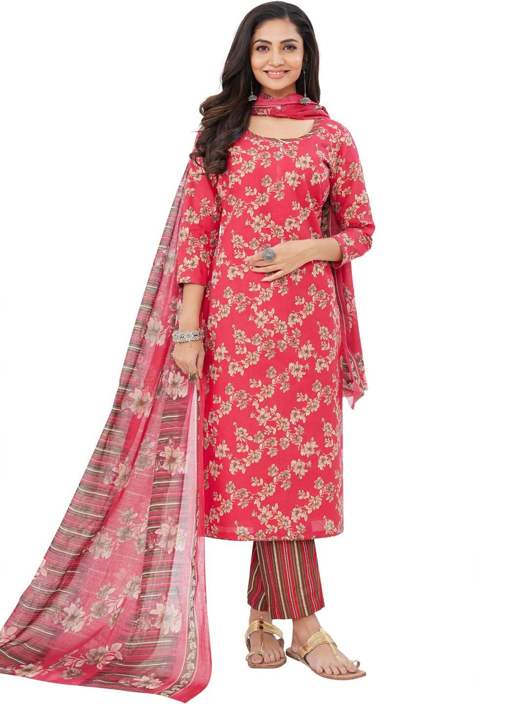 SAARAH Red Pure Cotton Kurta Sets