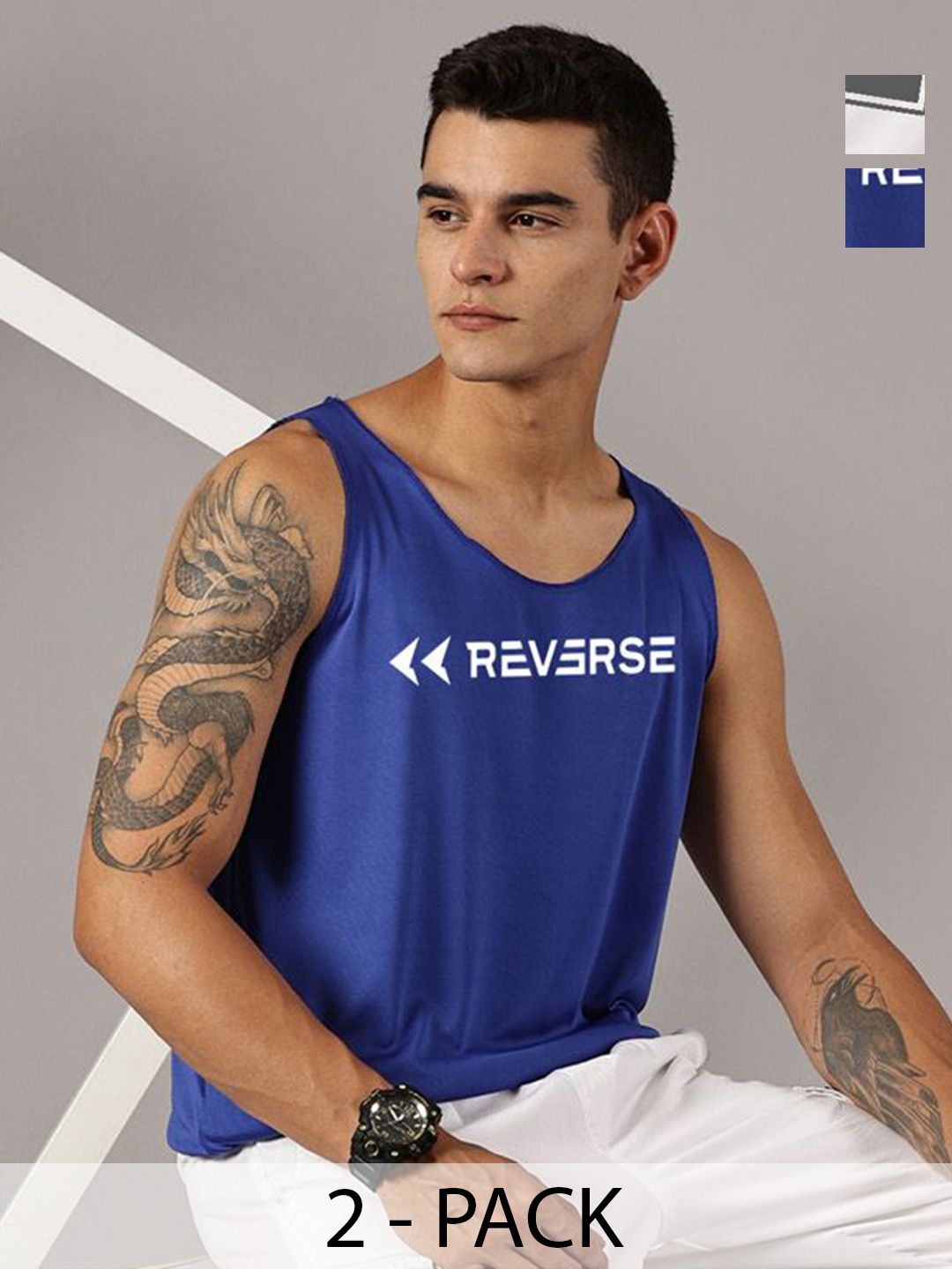 Rodzen Pack Of 2 Printed Round Neck Sleeveless Basic Innerwear Vests-picture-41