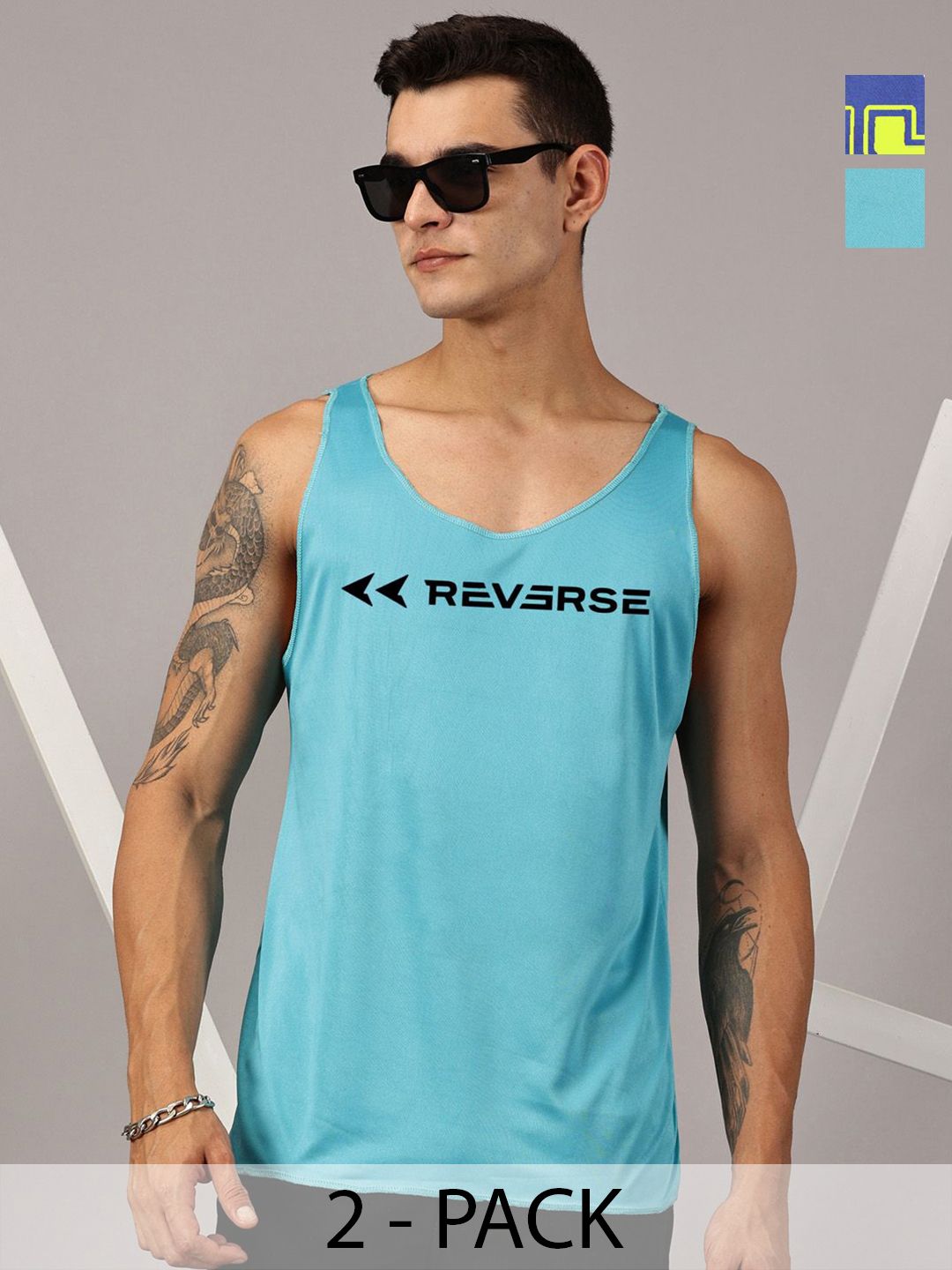 Rodzen Pack Of 2 Printed Round Neck Sleeveless Basic Innerwear Vests-picture-38