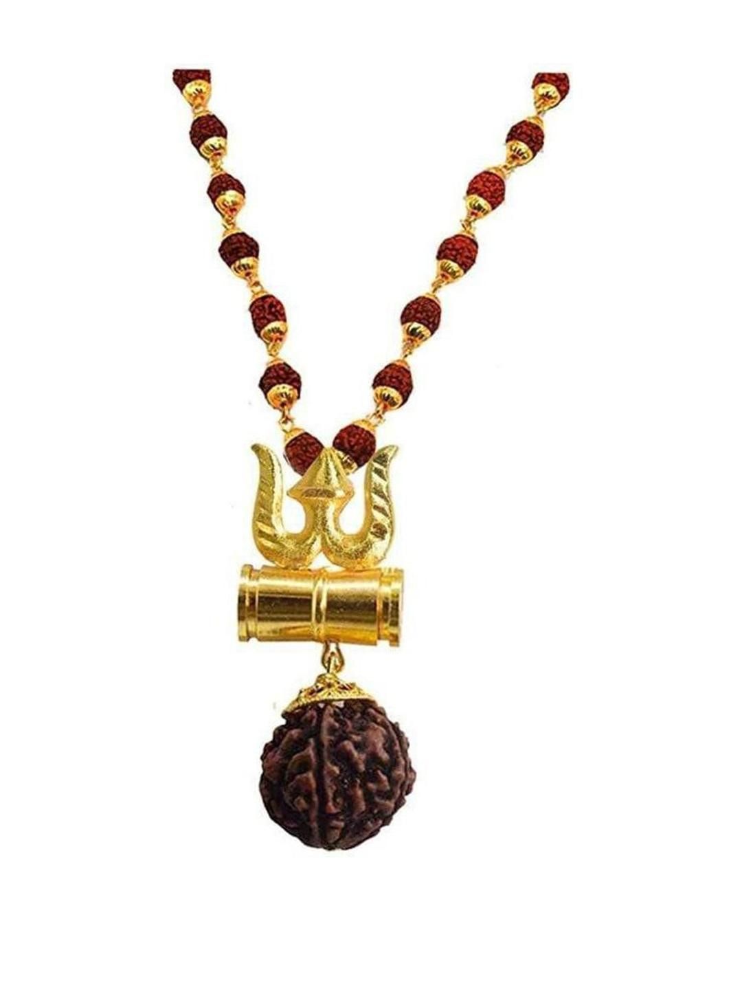 Divine souvenirs Unisex Rudraksha Beaded Statement Necklace-picture-35