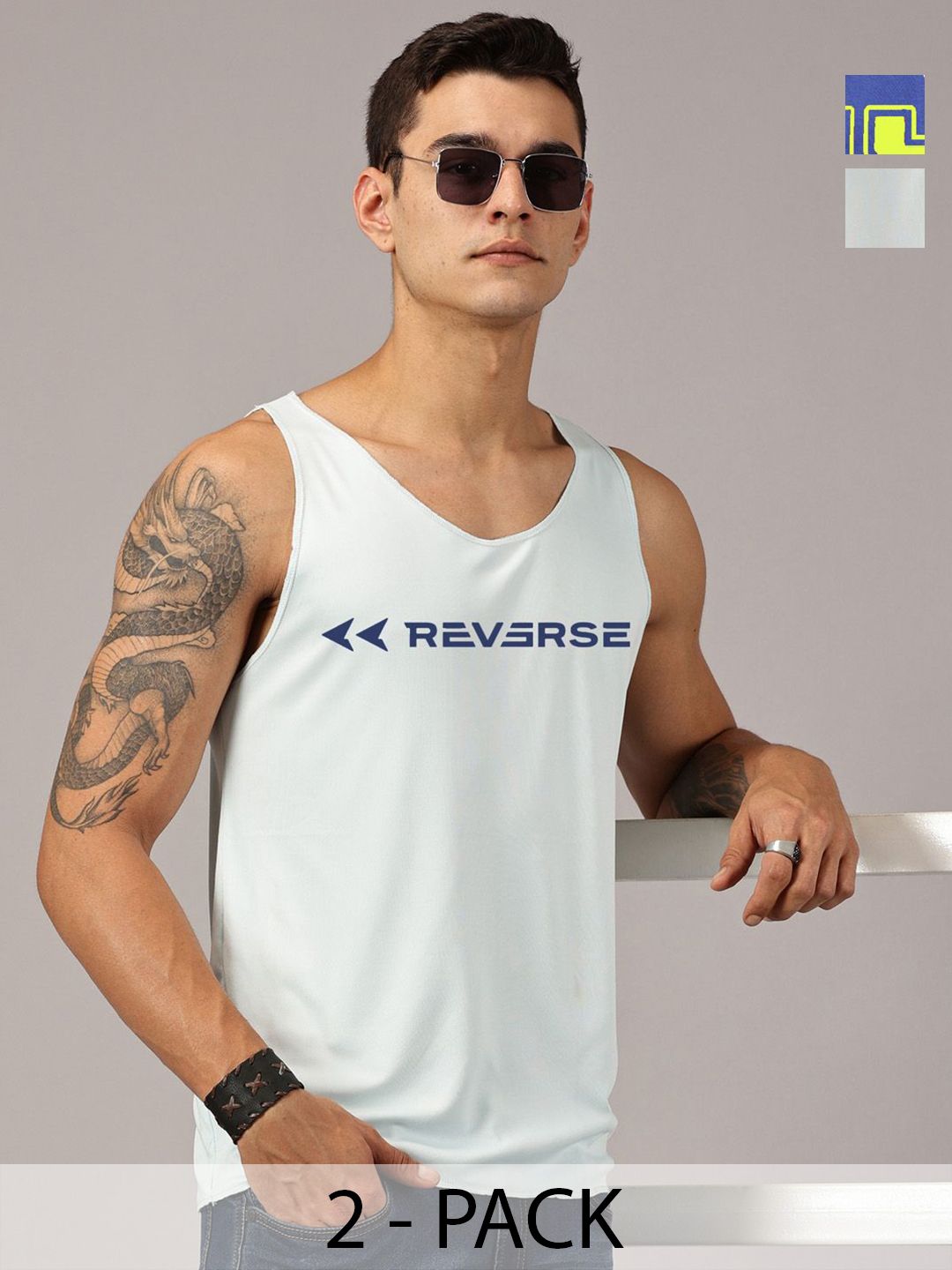 Rodzen Pack Of 2 Printed Round Neck Sleeveless Basic Innerwear Vests-picture-35