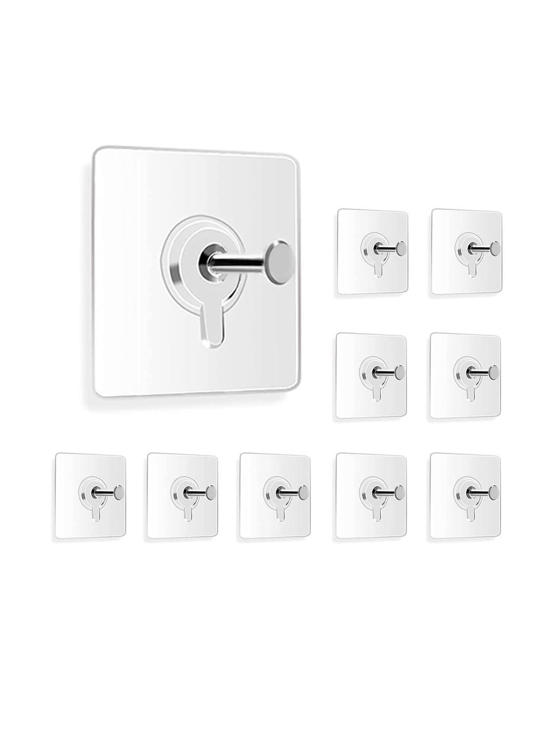 Go Hooked Self Adhesive Hooks Wall Hooks - Pack Of 10