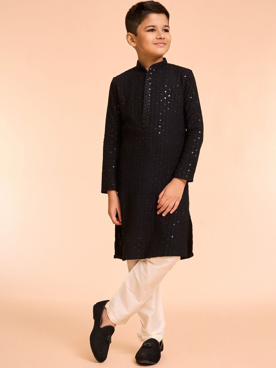 Manyavar Boys Woven Design Kurta with Pyjama-image-8