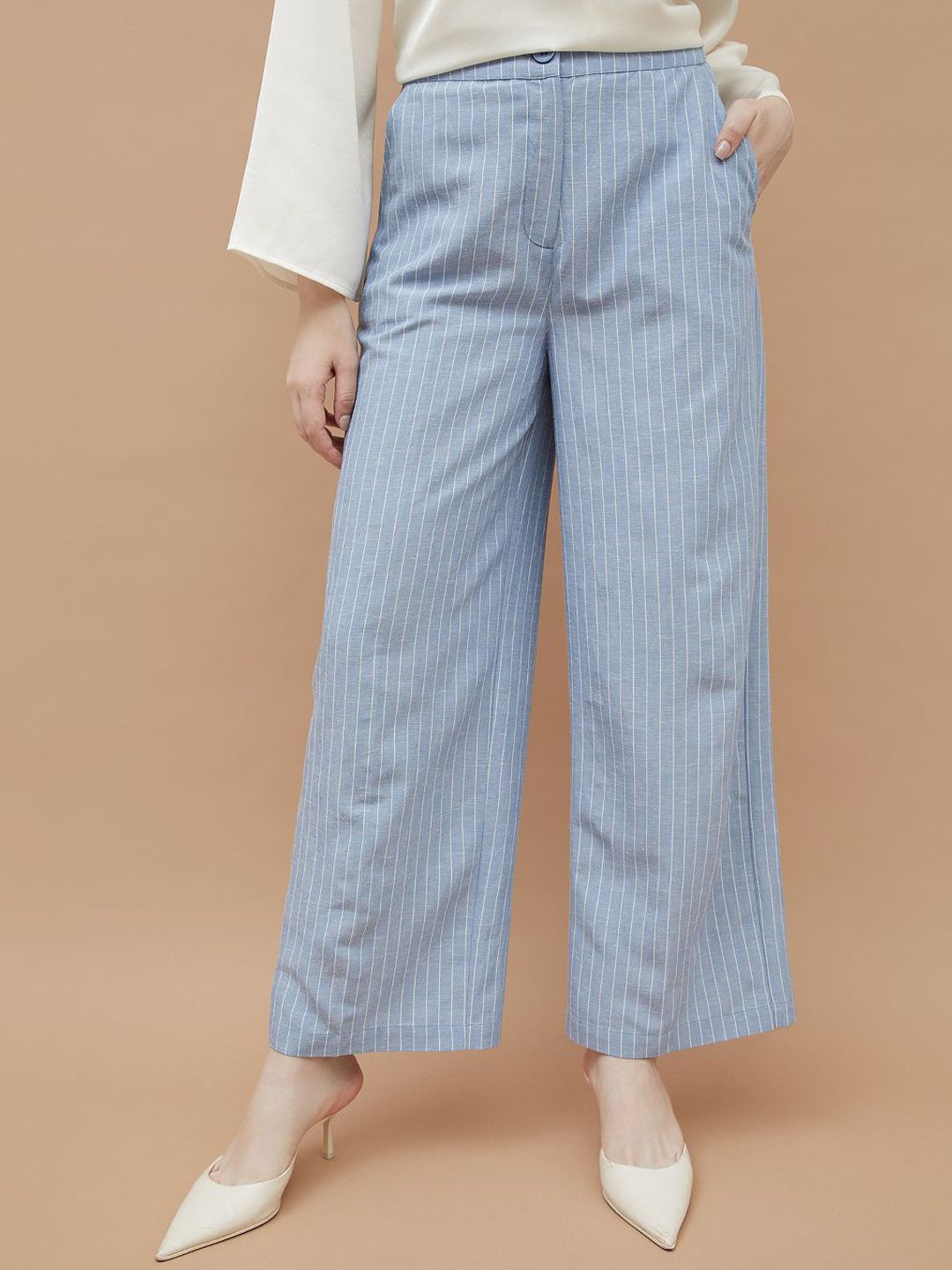 CODE by Lifestyle Women Striped Wide Leg Trousers-picture-44