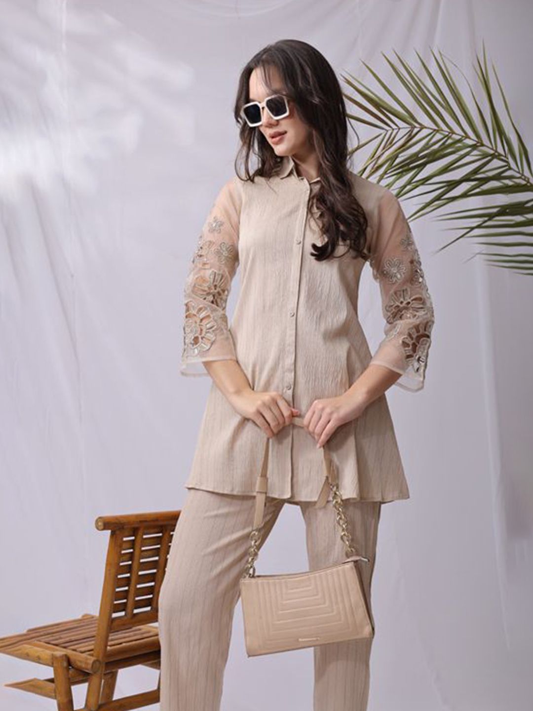 BEYOND ETHNIC Embroidered Pure Cotton Tunic & Trousers-picture-27