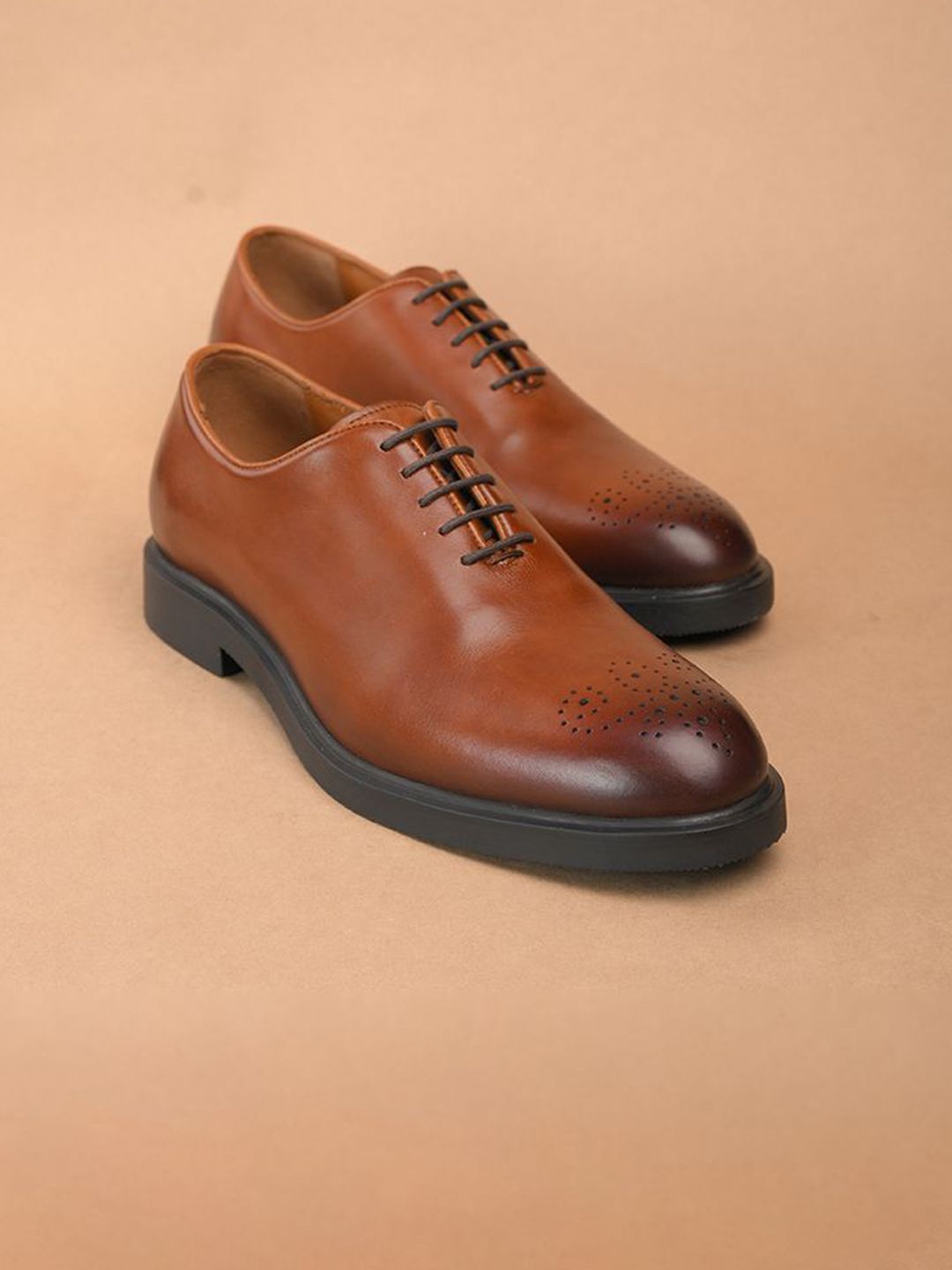 The Brown Hide Men Leather Formal Oxfords