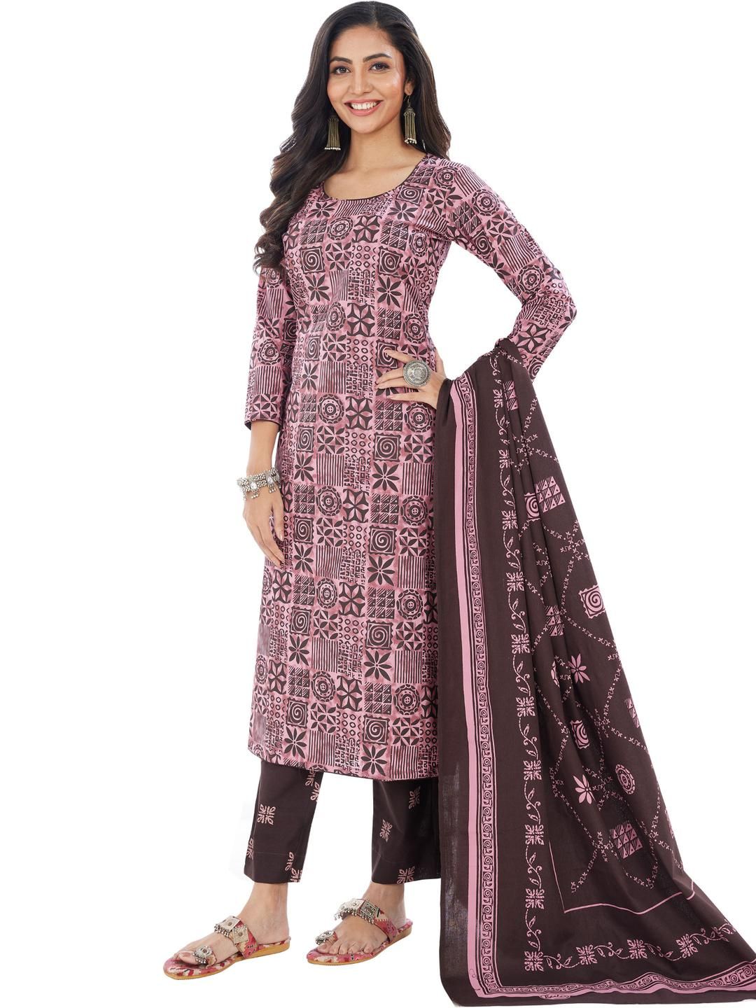 SAARAH Burgundy Pure Cotton Kurta Sets
