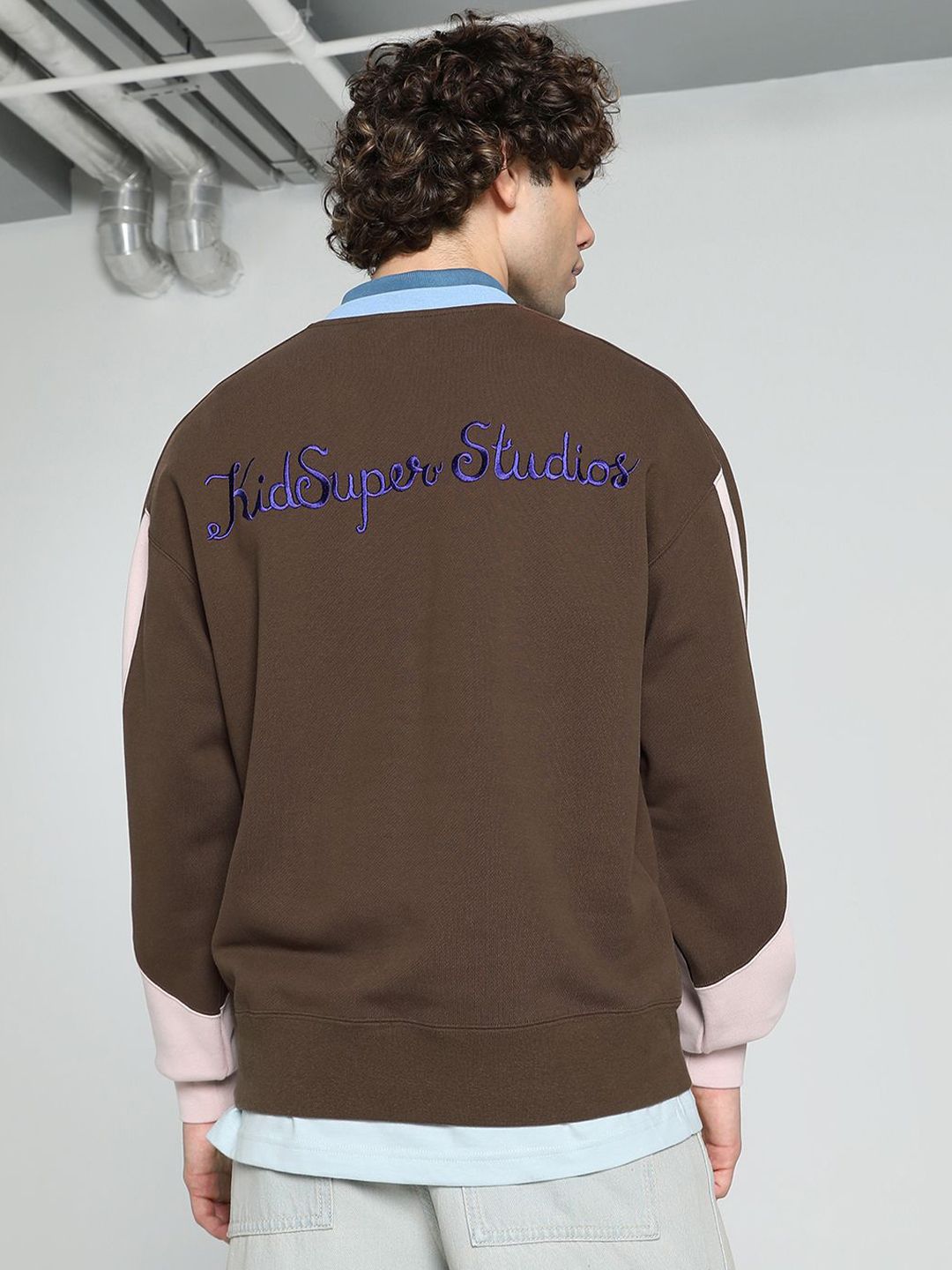 Puma x Kidsuper Brand Logo Printed Relaxed Fit Cotton Pullover Sweatshirt-image-48