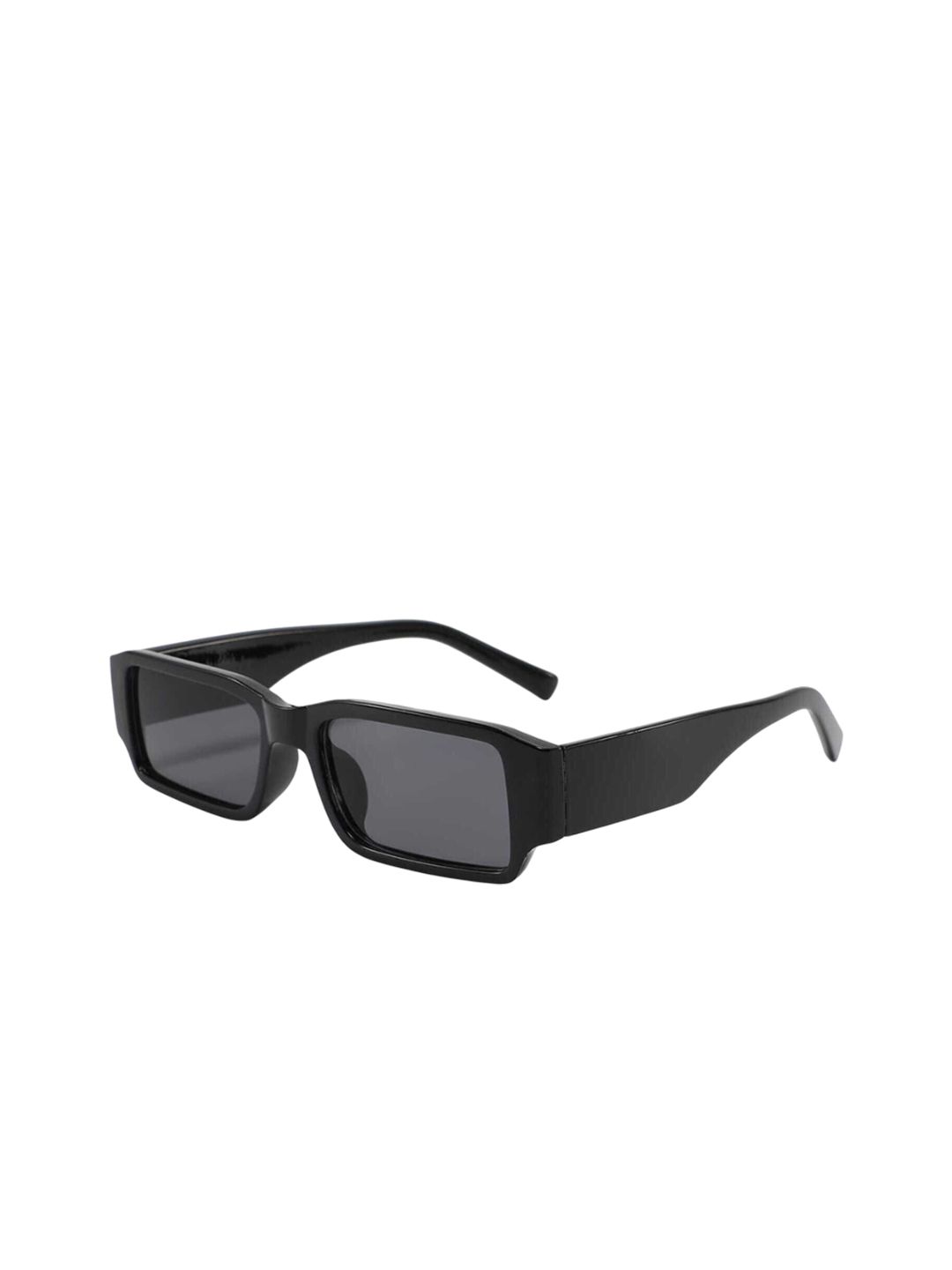 LEGEND EYEWEAR Unisex Black Lens & Black Rectangle Sunglasses with-image-22