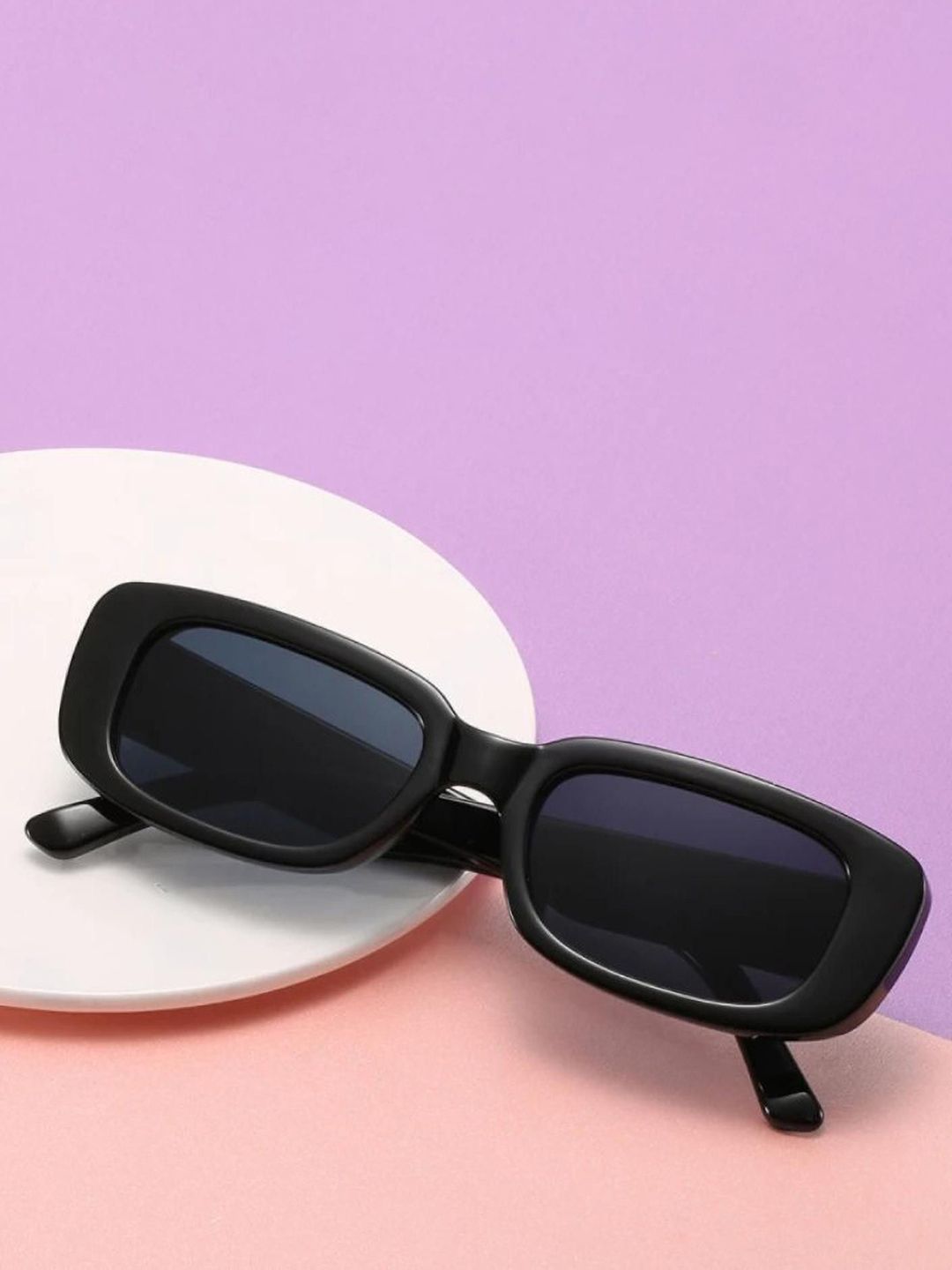 LEGEND EYEWEAR Unisex Black Lens & Black Rectangle Sunglasses-image-20
