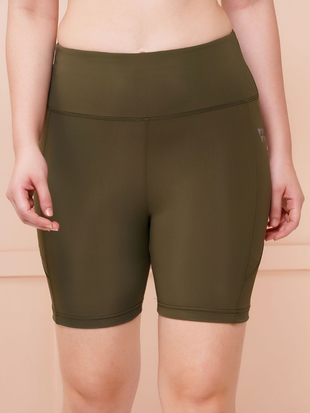 Brauch Women Solid High Waist Swim Shorts-image-4