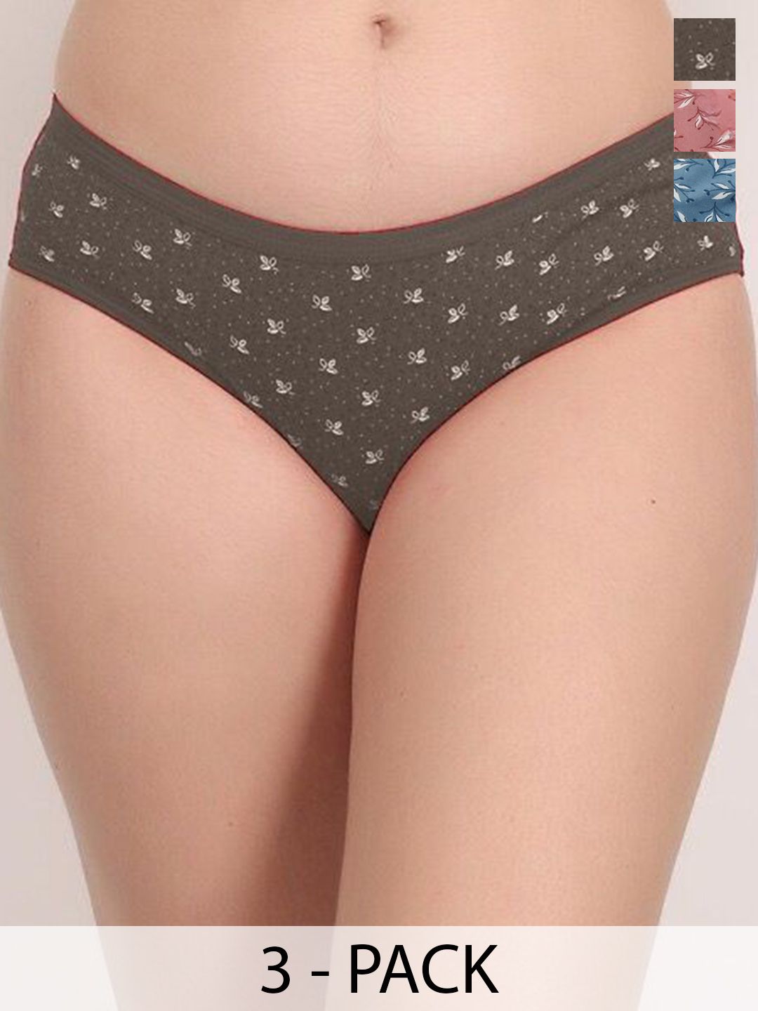 BODYMIST Pack of 3 Printed Pure Cotton Mid-Rise Hipster Briefs N-63 S-picture-29