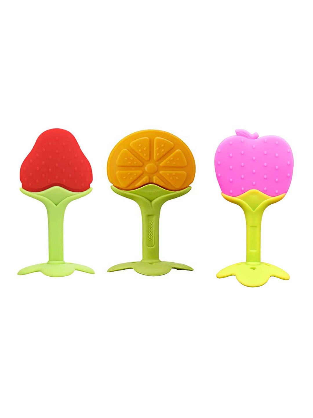 Kritiu Set Of 3 Textured Fruit Shaped Silicone Stand Teether-picture-53