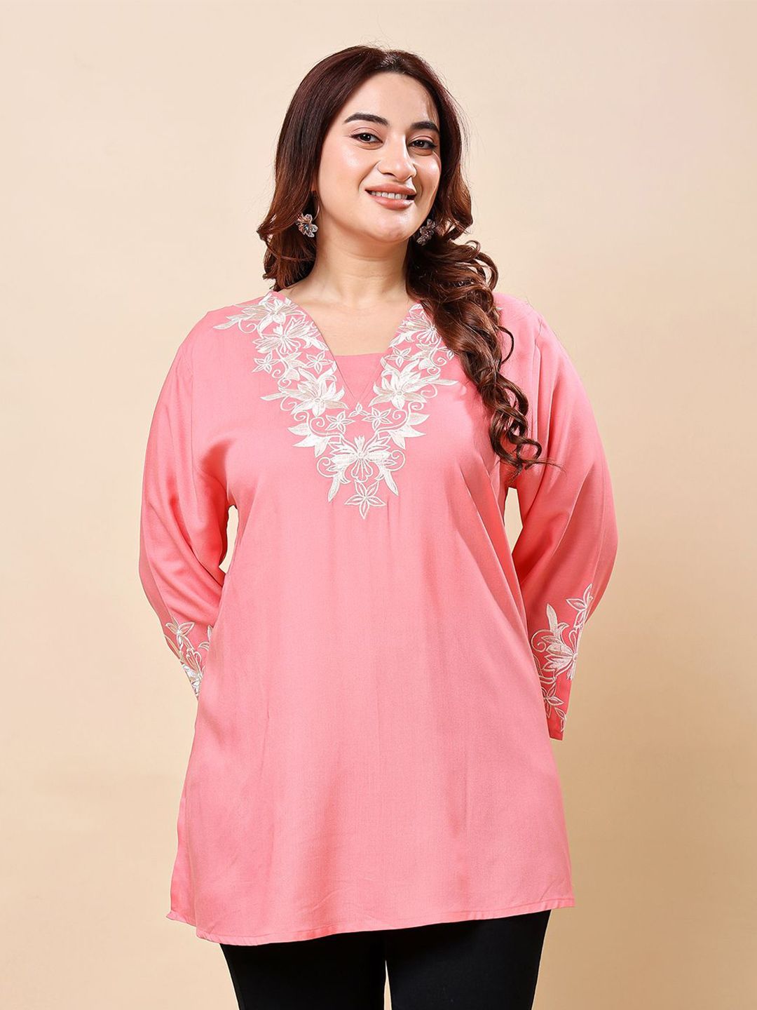 VAAMII Women Floral Embroidered Regular Top-picture-33